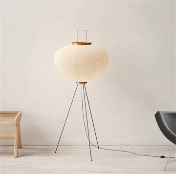 Projektor Putih Moden Lampu Lantai Halo untuk Ruang Tamu Retro Kontemporari