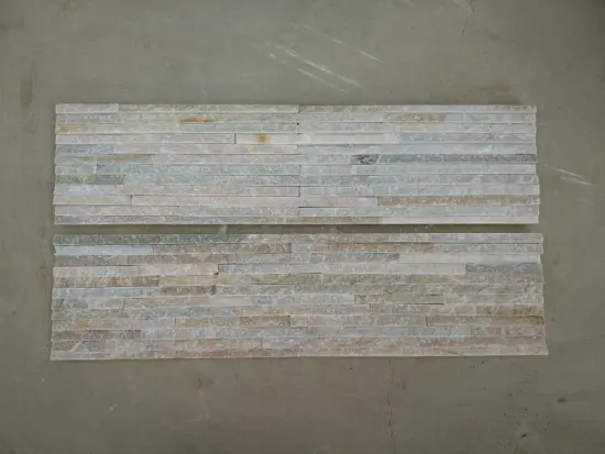 Beige Water Flow Natural Stacked Stone Panel 15*60CM