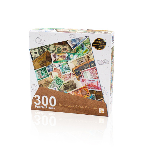 custom 300 pieces gray cardboard World Coins jigsaw puzzle