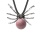 Rhodochrosite 16MM Ball Antique Silver Spider Pendant (47x40mm) for DIY Making Jewelry