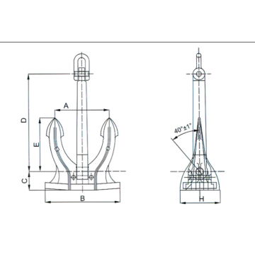 Marine Carbon Steel M Type Spek Anchor