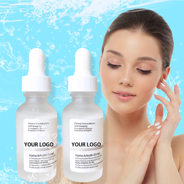 Private Label Rubber Tip Dropper Frosted Glass Bottle Arbutin Hyaluronic Acid Serum for Face