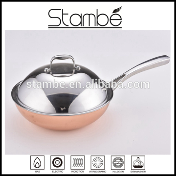 Most Popular Triply Copper Wok non-stick copper cookware india