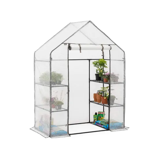 Large Tubular Steel Frame Greenhouse with 4 Reinforced Shelves - Heavy Duty Design