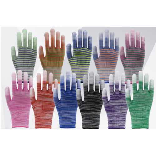 Durable Nylon PU Coated Finger Protection Gloves