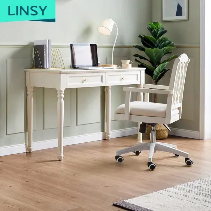 Linsy White Modern Corner Computer Desk for Home Office