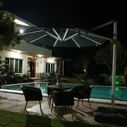 Customizable Patio Sunshade: Aluminum Umbrella & Retractable Awnings for Outdoor Spaces