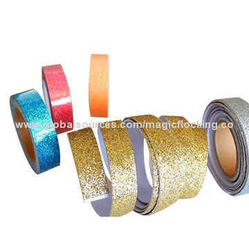 Glitter tape for DIY decoration and glitter powder is firmness