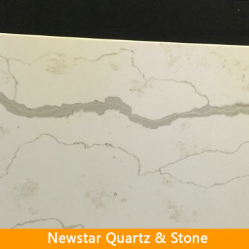 Engineered artificial stone calacatta white quartz slab