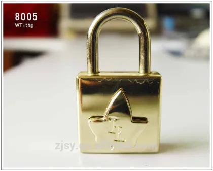 Square Shape Maple Leaf Zinc Alloy Keyed Padlock In Golden Color