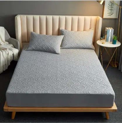 Wholesale Plain Color Cotton Waterproof Bed Cover and Mattress Protector