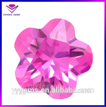 5 points star gems polishing machine cut pink flower zirconia jewelry