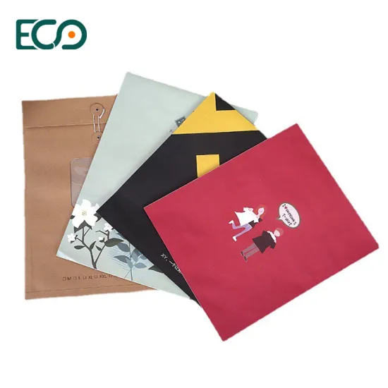 Recyclable Custom Print Red White Black Cardboard Mailing Envelopes for Business Shipping