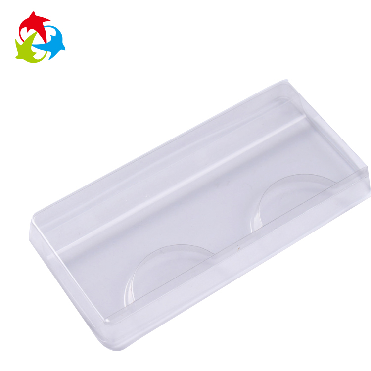 Cosmetic empty clear plastic eyelash tray