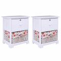 1 Drawer Mdf Nightstand Organizer With Basket