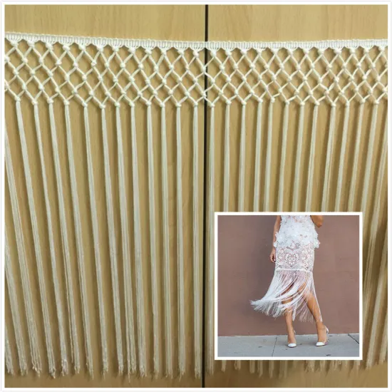 Free Shipping DIY Rayon Lace Tassel Fringe Ethnic Lace Trim 40cm Sewing Latin Dress National Stage Garment Curtain Decorative