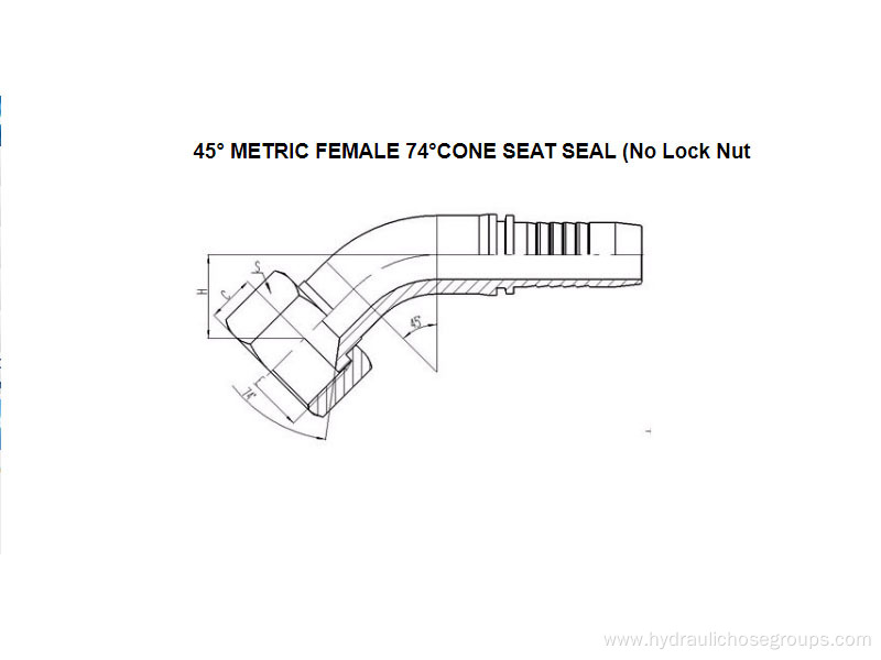 45° Metric Female 74° Cone Seat Seal 20741-T