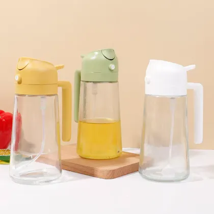 Kitchen Barbecue Olive Oil Sauce Vinegar Dispenser Spray Bottle 470ml 2-in-1