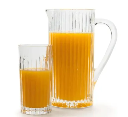 crystal glass ribbed drinking beverage water glasses