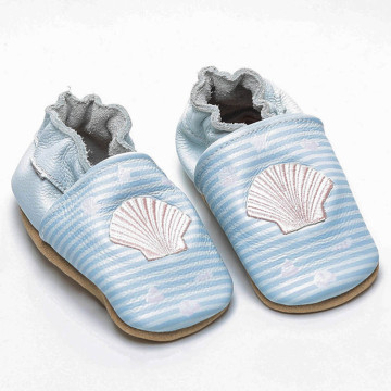 Cute unisex azul bebê sapatos de couro macio