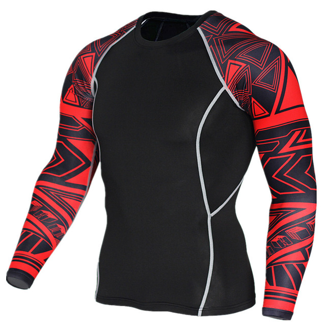 Mens sports athletic tops polyester long sleeve shirts