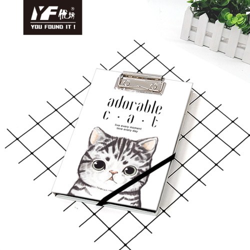 Coil Bound Books Custom cute cartoon cat style A5 clipboard notebook Supplier