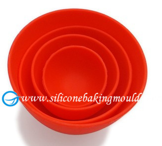 Food Safe And Non-stick Silicone Mixing Bowl , Siliconemixing bowl set