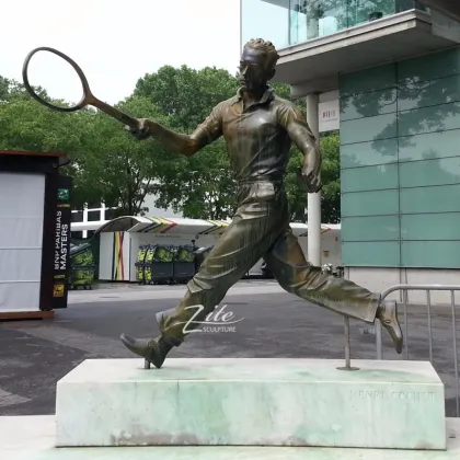 Outdoor Garden Bronze Tennis Player Woman Female Sculpture