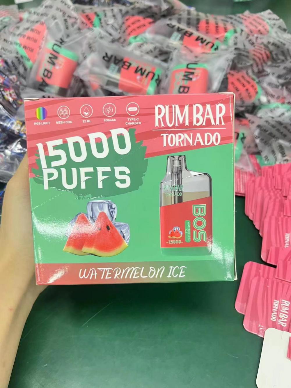 Newest 15K Puff Rum Bar Disposable Vape Rechargeable