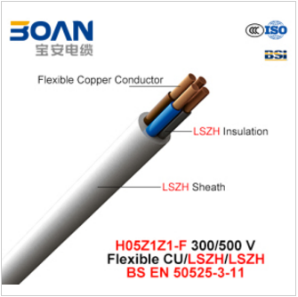 H05z1z1-F, Electric Wire, 300/500 V, Flexible Cu/Lszh/Lszh (BS EN 50525-3-11)