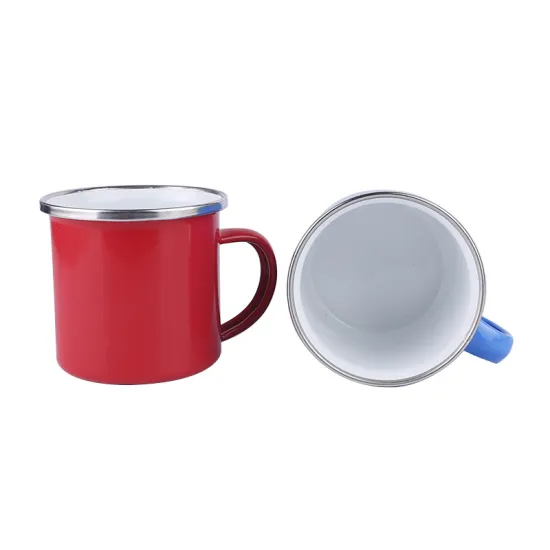 8cm Enamelware Campling Cup Stainless Steel Rim Kitchenware Tools Enamel Mug