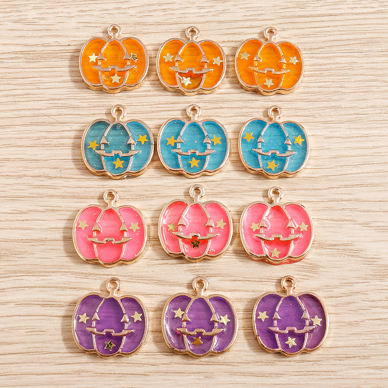 Halloween Pumpkin Enamel Alloy Charms 6 Jpg