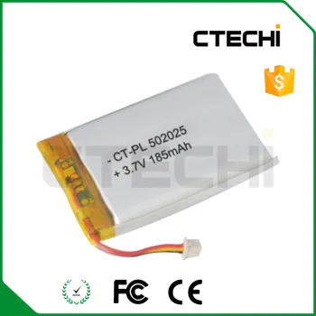 lithium battery manufacturer 3.7V wireless headphone 185mah li-ion battery 502025
