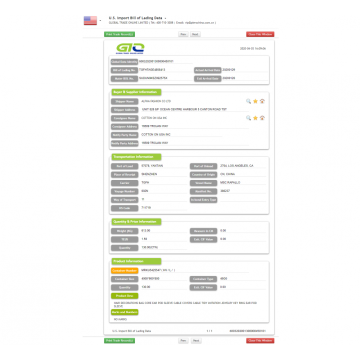 US Import B/L data for Cable Sleeve