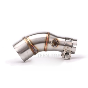 TeenTop Motorcycle Exhaust System: Middle Link Pipe for MT03, R3, R25 in Stainless Steel