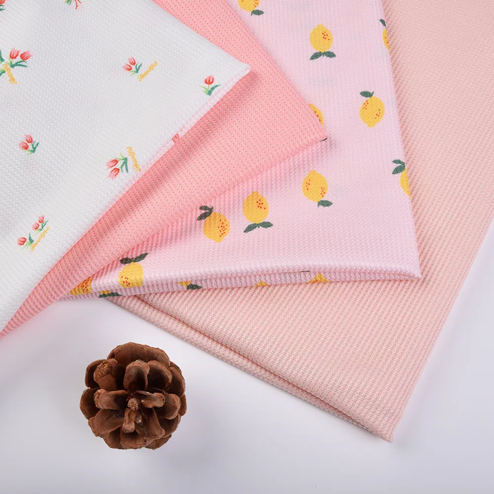 ผ้าวาฟเฟิล DTY พรีเมี่ยม 120d/144f สำหรับชุดนอนที่สวมใส่สบาย