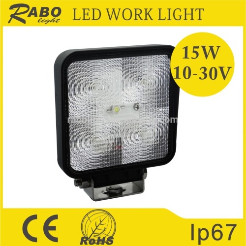 Automobile 15w flood led work light 12v 950lm led work lamp square led light