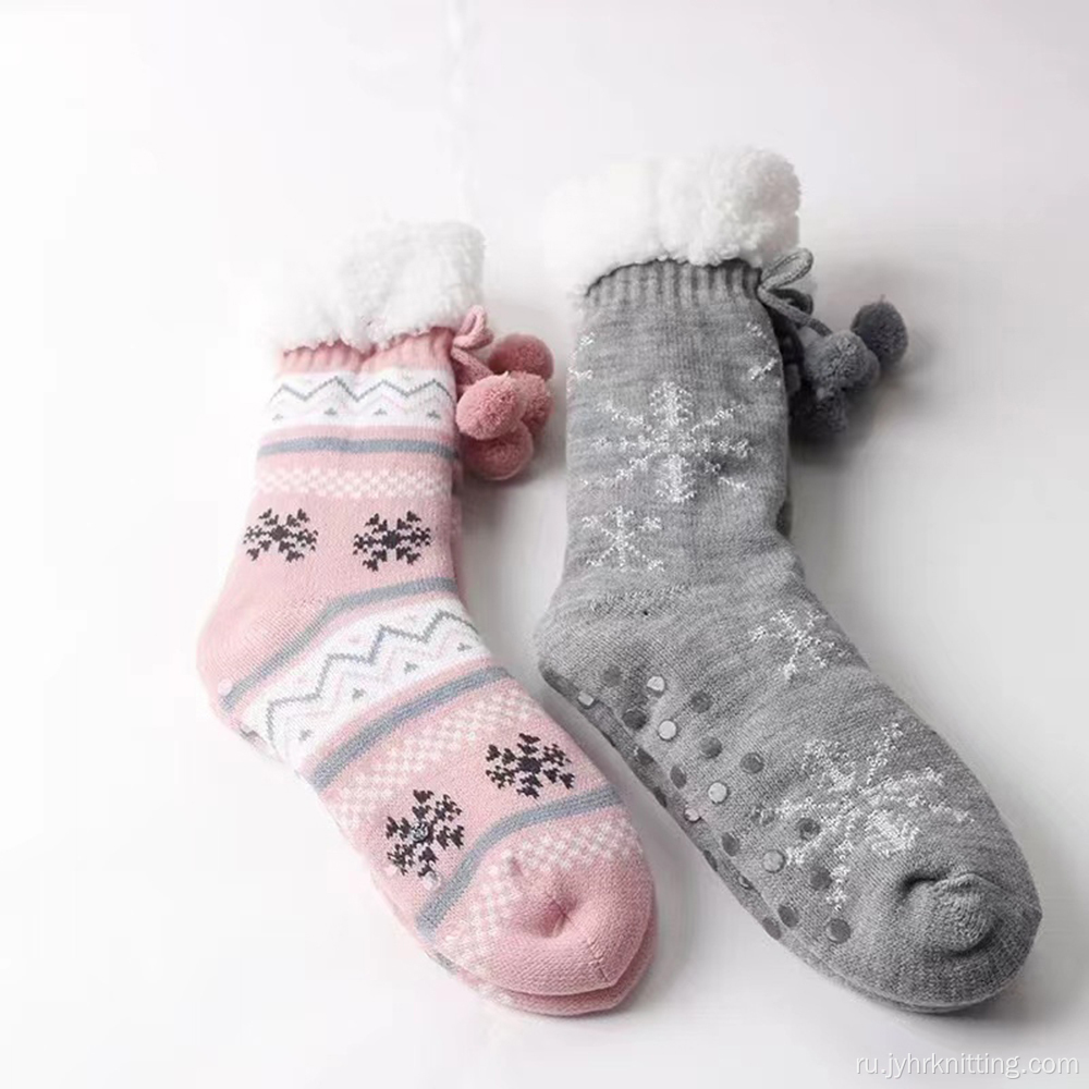 Пользовательские теплые зимние носки с пушистыми тапочками