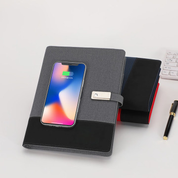 Custom Logo 16G USB Smart Notebook with 8000mAh Powerbank and Wireless Charging Functionality - Ready Ship
