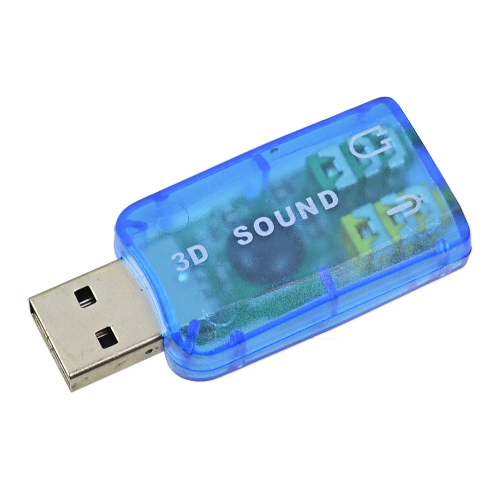 TISHRIC External Sound Card Adapter 5.1 Channel USB To 3D Audio Channel Sound Professional Microphone 3.5mm Interface
