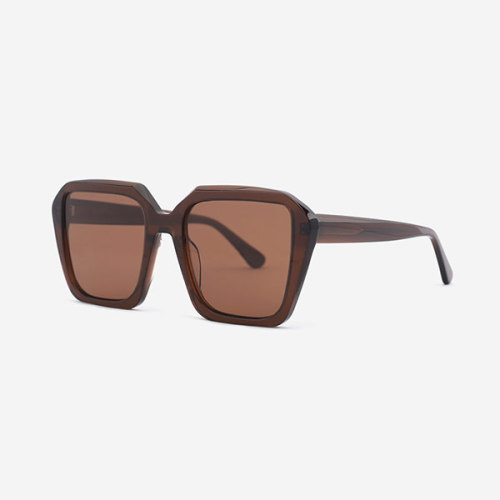 Retro Square and polygon acetate female sunglasses