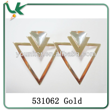 Fashion Alloy Earring, Gold Plated Triangle Earrings Statement Earrings for Women (531062/531063)