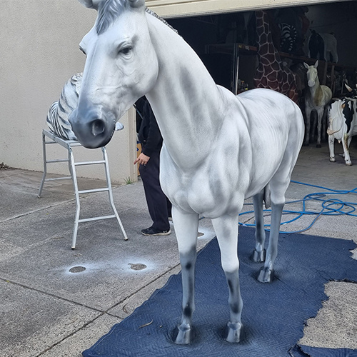 White Life-Size Animatronic Horse Model