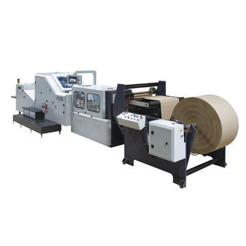 Square bottom paper bag making machine, SOS bag, automatic glue, kraft paper in roll, double layer