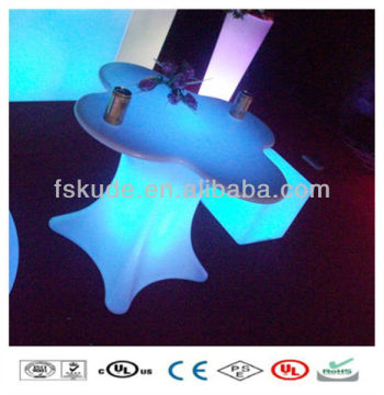 LED Plastic Color Controllable LED Bar Height Folding Tables