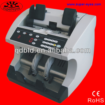 Bank,supermarket,shop using currency counter with large LCD display screen