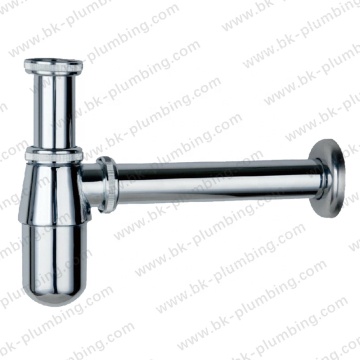Adjustable Brass Contemporary Round Bottle P Trap for Bathroom Sink Drain