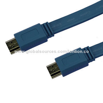 New Flat HDMI Cable, AM to AM, Supports 3D and HDTV, RoHS