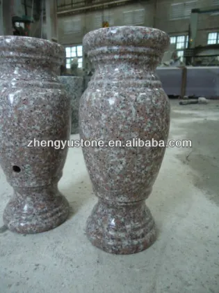 Pink stone cemetery Vases