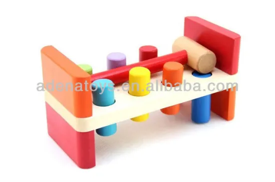 Wooden Hammer Bench With 8 Pegs Game - Hamaster